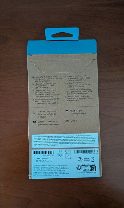 Kindle Geração 11, 16GB, Wifi, Preto - Caixa SELADA