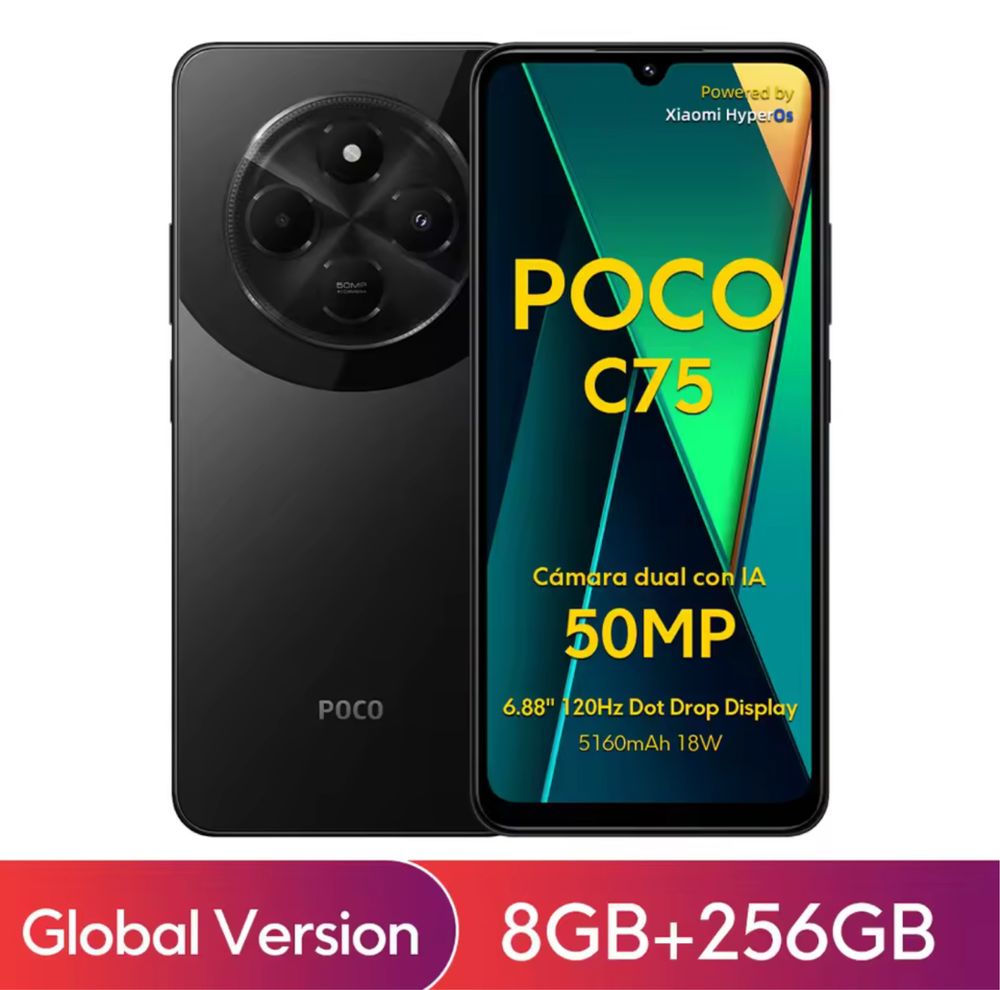 Новий телефон POCO C75 8/256 Gb. NFC. Black. ГЛОБАЛЬНА ВЕРСІЯ! Хіаоmi