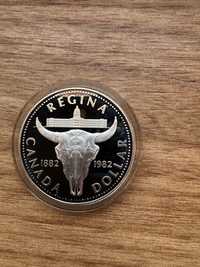 Srebrna moneta kolekcjonersk Kanada 1 $ 1982 rok Regina