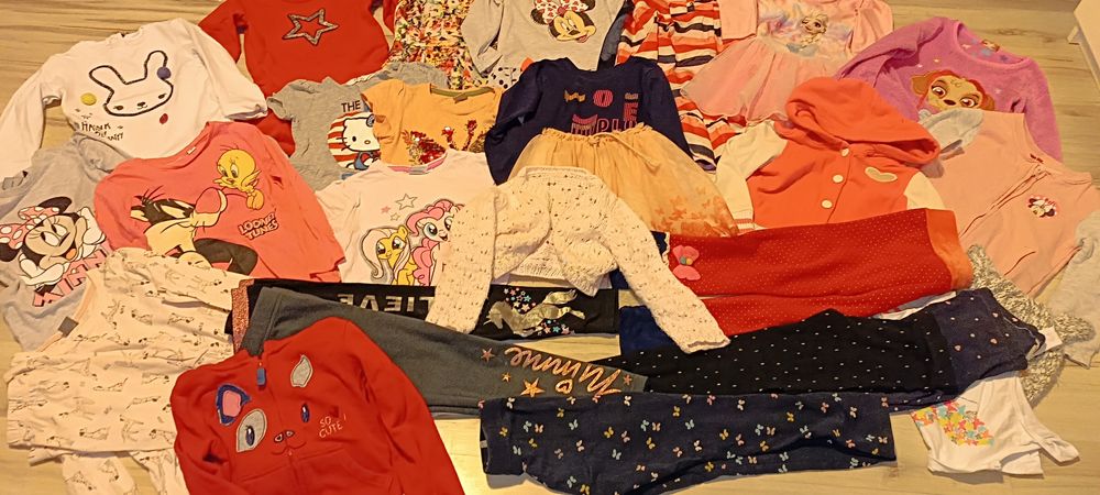 Mega zestaw dla dziewczynki 110/116 Minnie, kraina lodu, h&m inne