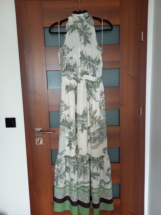 Sukienka maxi boho dekolt halter XS