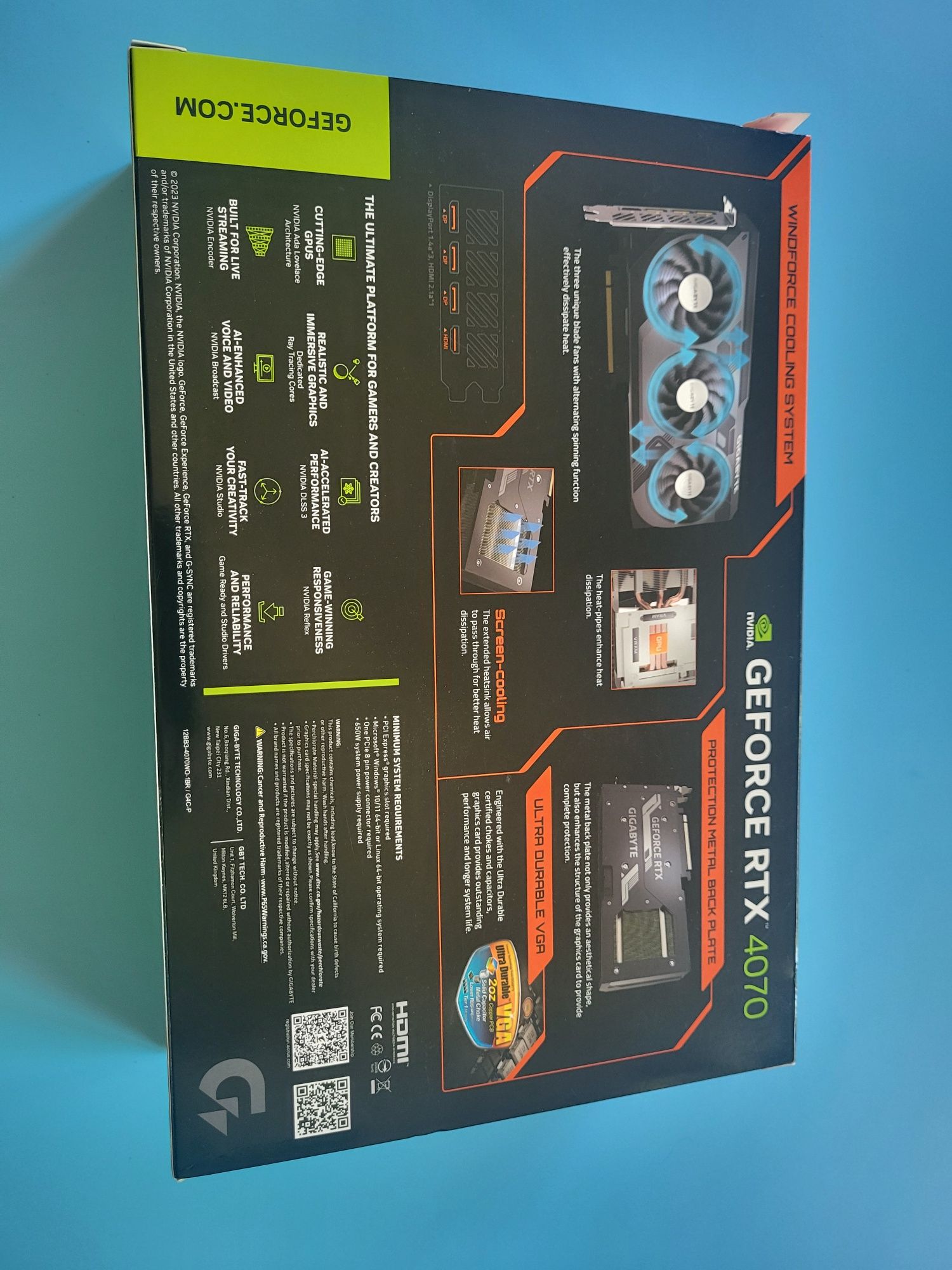 Sprzedam pudełko po Karcie Graficznej Gigabyte GeForce RTX 4070 WINDFO