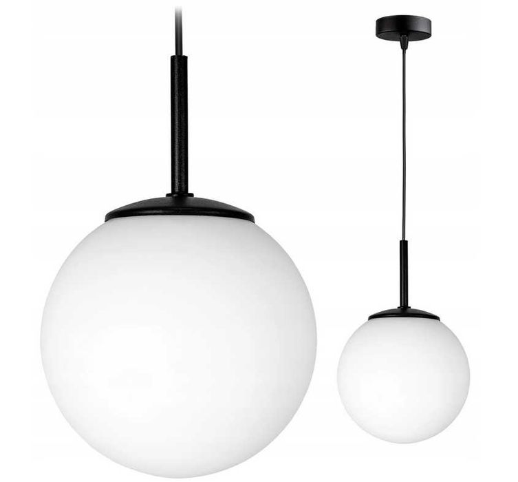 LAMPA wisząca SUFITOWA Kula biała czarna