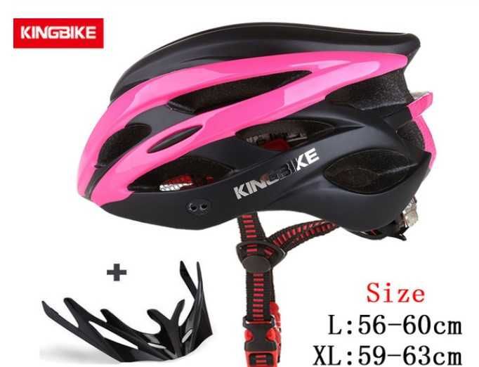 Велосипедний шолом (шлем) BikeBoy чорно-рожевий розмір L
