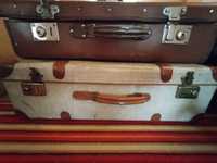 2 stare walizki vintage zamykane stan jak na zdjeciach
