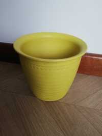 Doniczka ceramiczna osłonka żółta