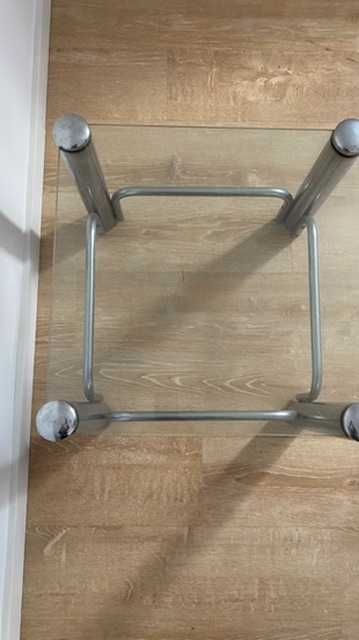 Mesa de apoio retro em vidro e metal