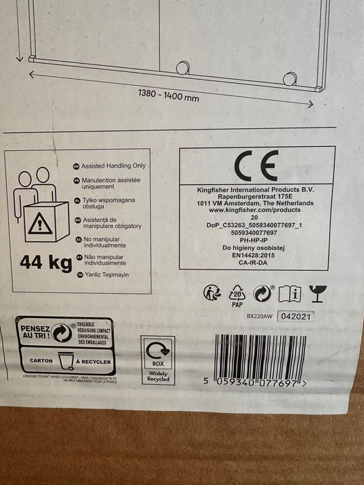 drzwi prysznicowe przesuwne GoodHome 140 cm czarne/transparentne nowe