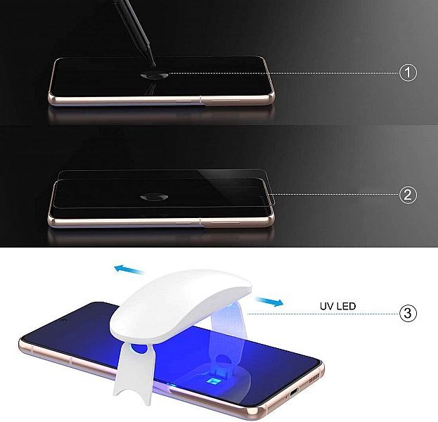 Szkło Hartowane Uv + Lampa Uv do Samsung Galaxy S21 Plus / S21 Plus 5g