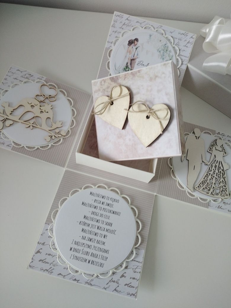 Exploding box z okazji ślubu. Kartka na ślub. Personalizowane.