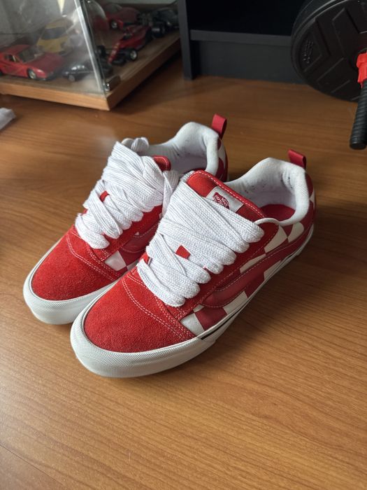Vans Knu Skool vermelho xadrez tamanho 45