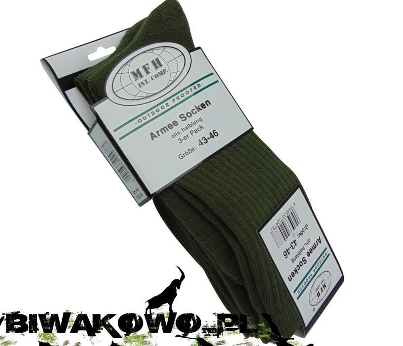 SKARPETY WOJSKOWE OD green 3-pak MFH 39-42