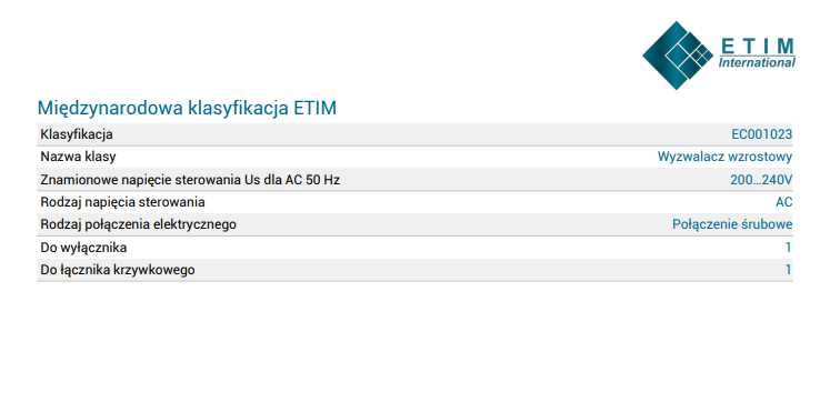 ETI Wyzwalacz Wzrostowy DA2S 160-250AF AC 200-240V Wyprzedaż - 60%