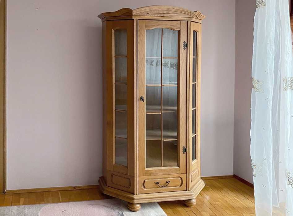 Witryna dębowa biblioteczka w stylu antyk