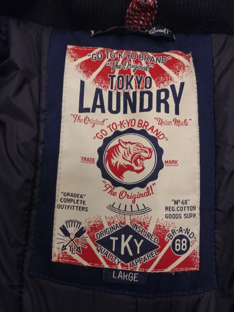 Oliwkowa parka kurtka plaszcz Laundry Tokyo zimowa przejściowa zielona