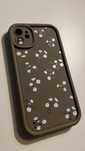 Etui iphone 11 case w kwiatki brązowe silikonowe nowe