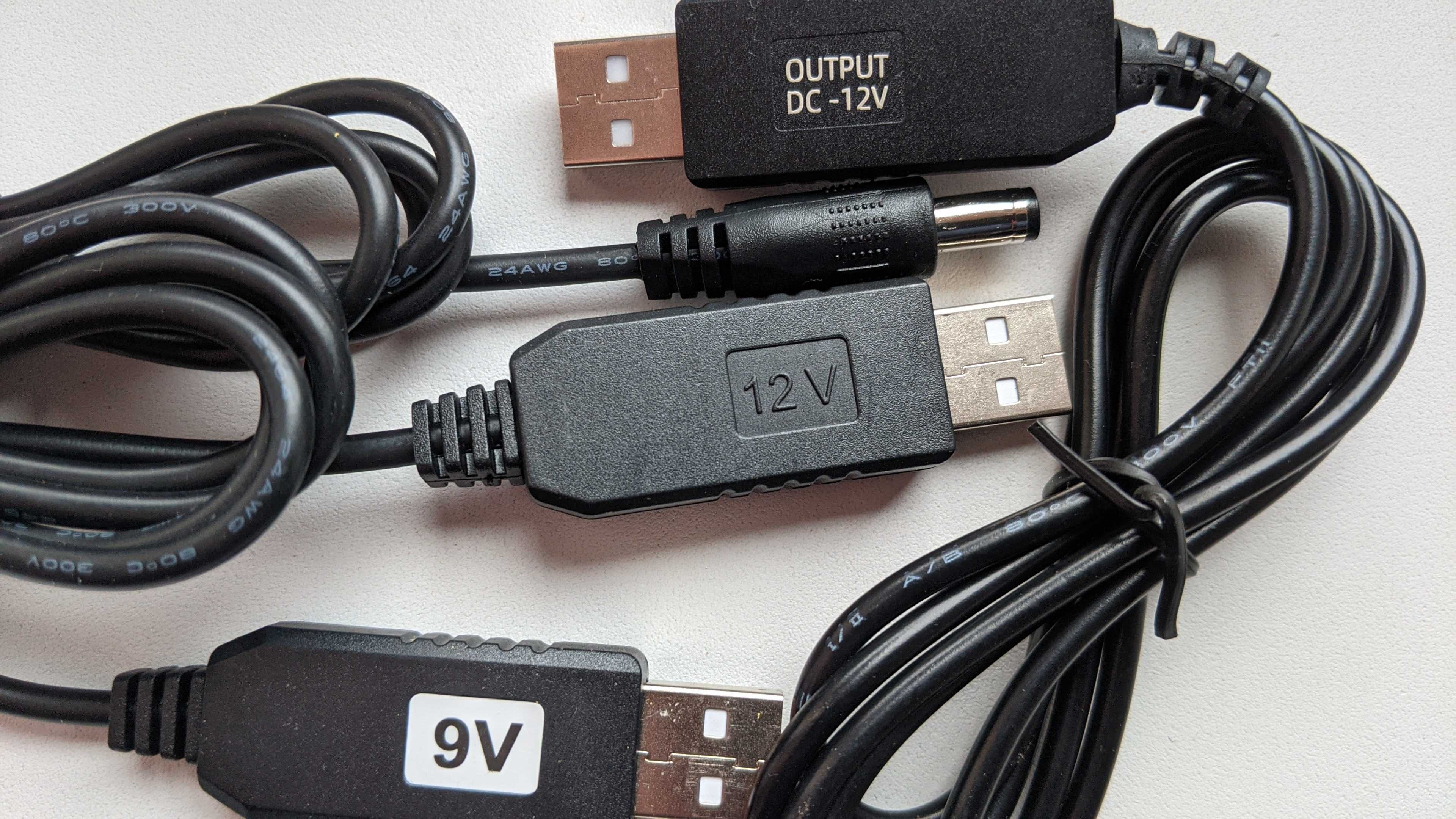 Кабель USB - DC 9V, 12V