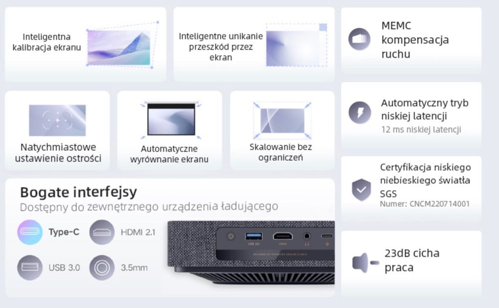 Formovie S5 Projektor Laserowy 1080P HDR10 + KABEL HDMI 5M GRATIS!