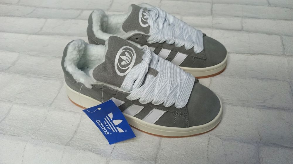 Кеды adidas campus серые на меху 815