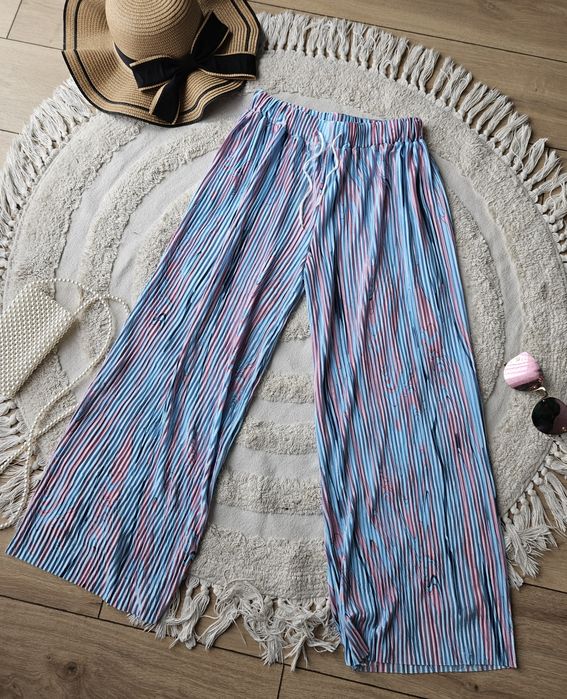 Spodnie damskie na gumce – boho/etno alladynki  kolorowe pastelowe ha