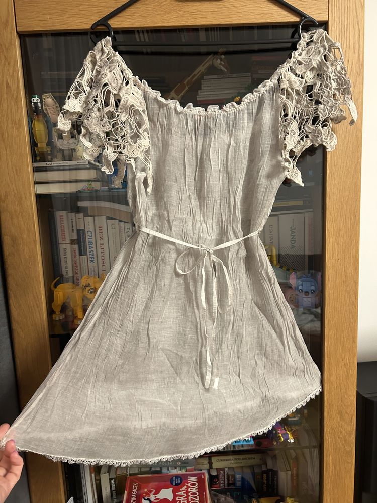 Zwiewna lekka bluzeczka/tunika/narzutka - rozm. M/L