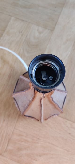 Lampka skórzana vintage retro PRL
