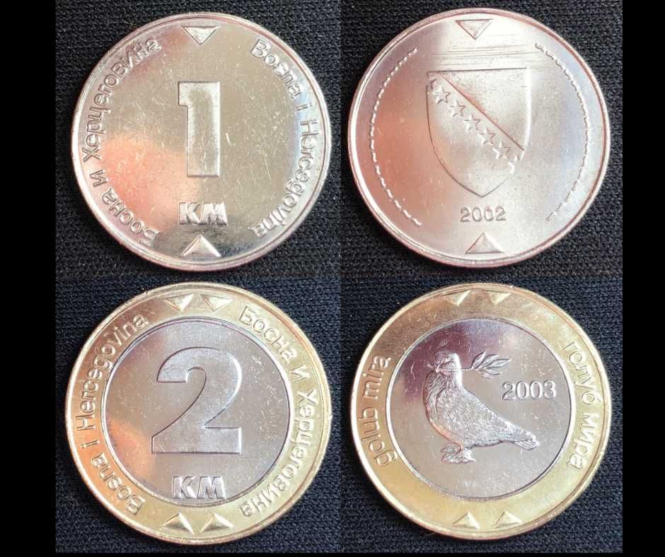 Lote de 2 moedas da Bósnia Herzegovina - Moeda Markka