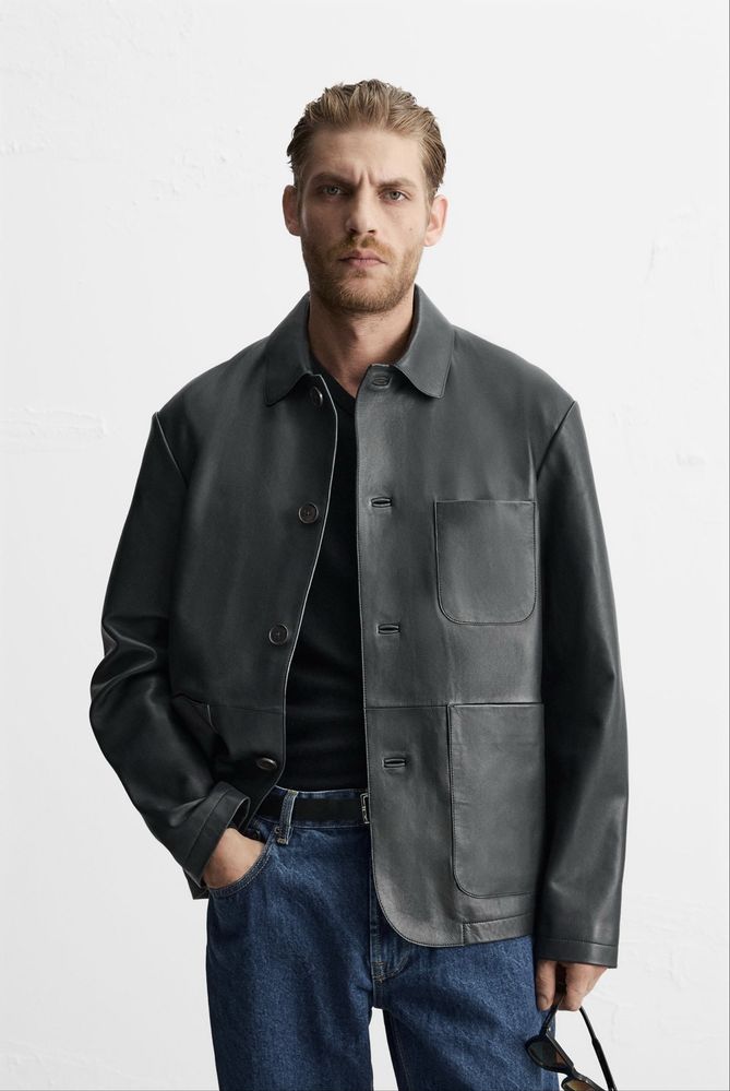 Skórzana kurtka. 100% skóra naturalna. Rozmiar XL. Zara.
