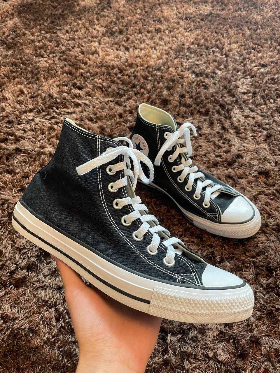 Converse Конверс кеди 25,5см 40 чорні високі оригінал