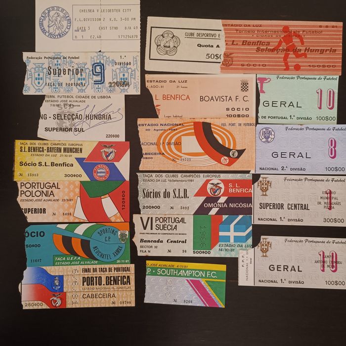 Bilhetes futebol antigos