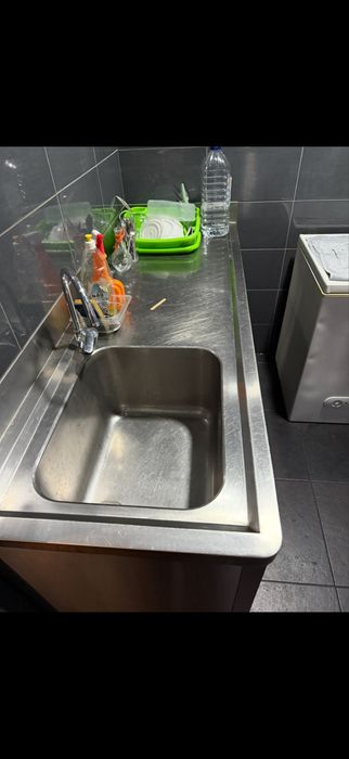 Bancada em inox com 1 pio