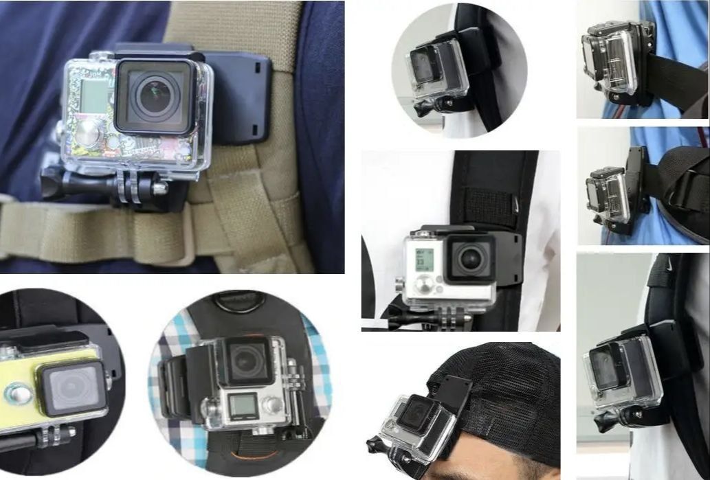 Крепление для экшн камер и смартфона Клипса на рюкзак для GoPro, Sony