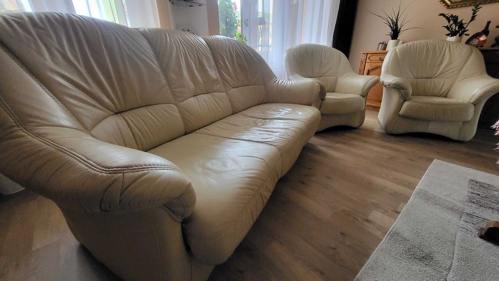 Komplet wypoczynkowy skórzany