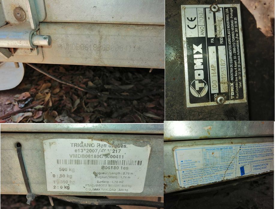 Reboque com Tomix e deposito pulverizador
