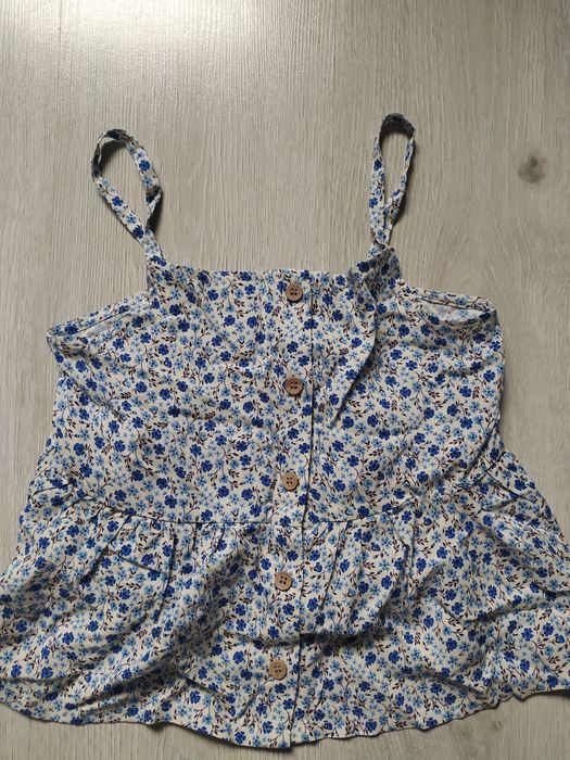 Komplet na lato / letni  w kwiatuszki 128 H&M dziewczynka