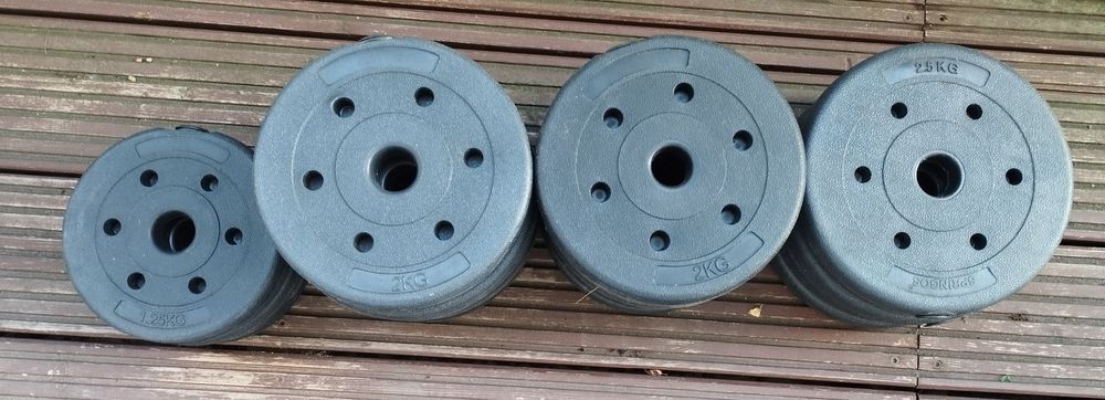 Obciążenia bitumiczne do sztangi, hantli 20 sztuk 39 kg