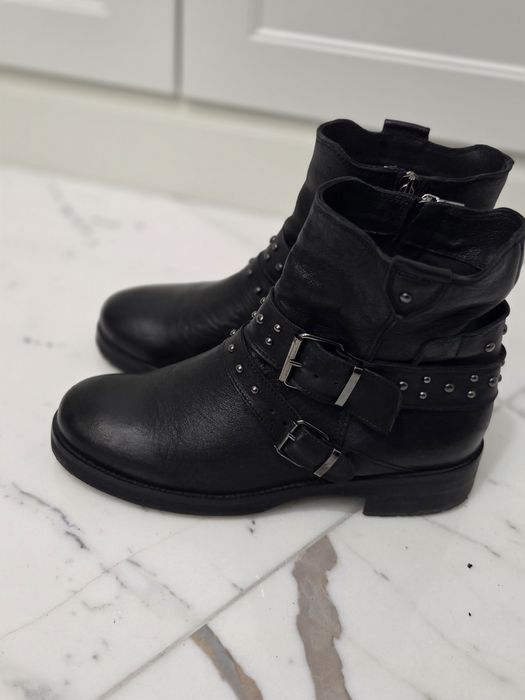 Buty botki Hegos 38 skora naturalna