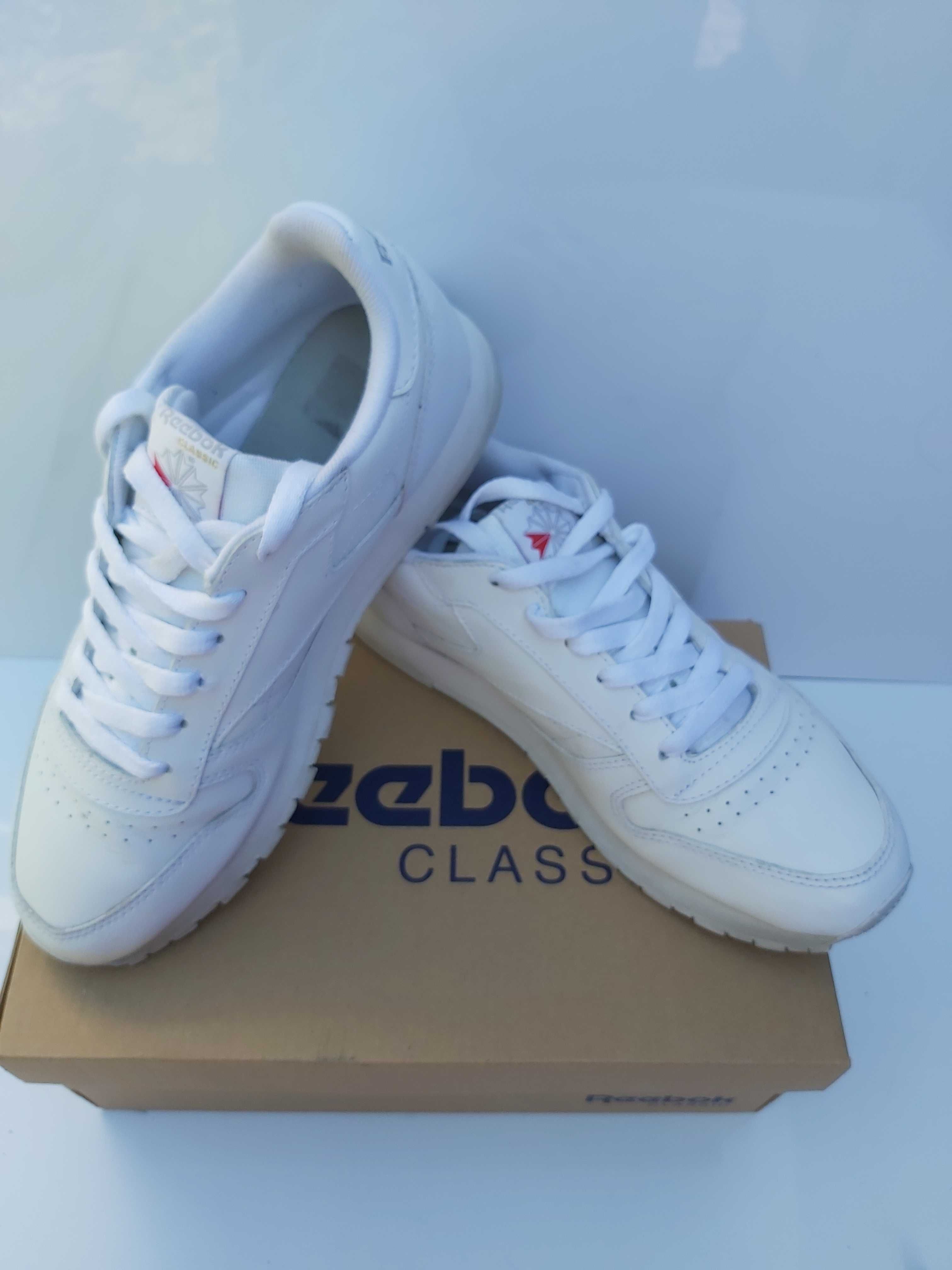 SP Sportowe sneakersy Reebok leather classic 38 białe półbuty skórzane
