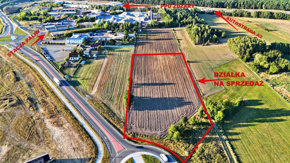 Działka inwestycyjna na sprzedaż przy autostradzie A2