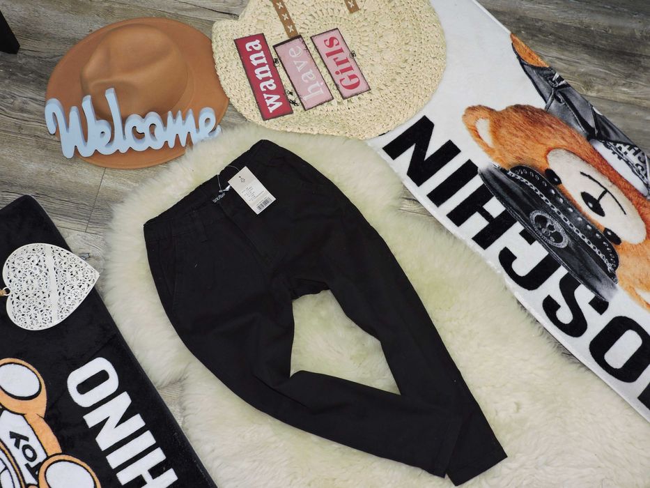 Lupilu - nowe czarne eleganckie spodnie chinosy r 110