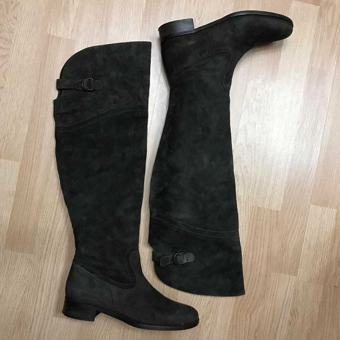 Ботфорты Lavorazione сапоги натур. замша кожа р.41/42 ст. 27-26,5см