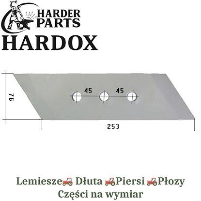 Dłuto Pottinger HARDOX 9307.71270L części do pługa 2Xlepsze niż Borowe