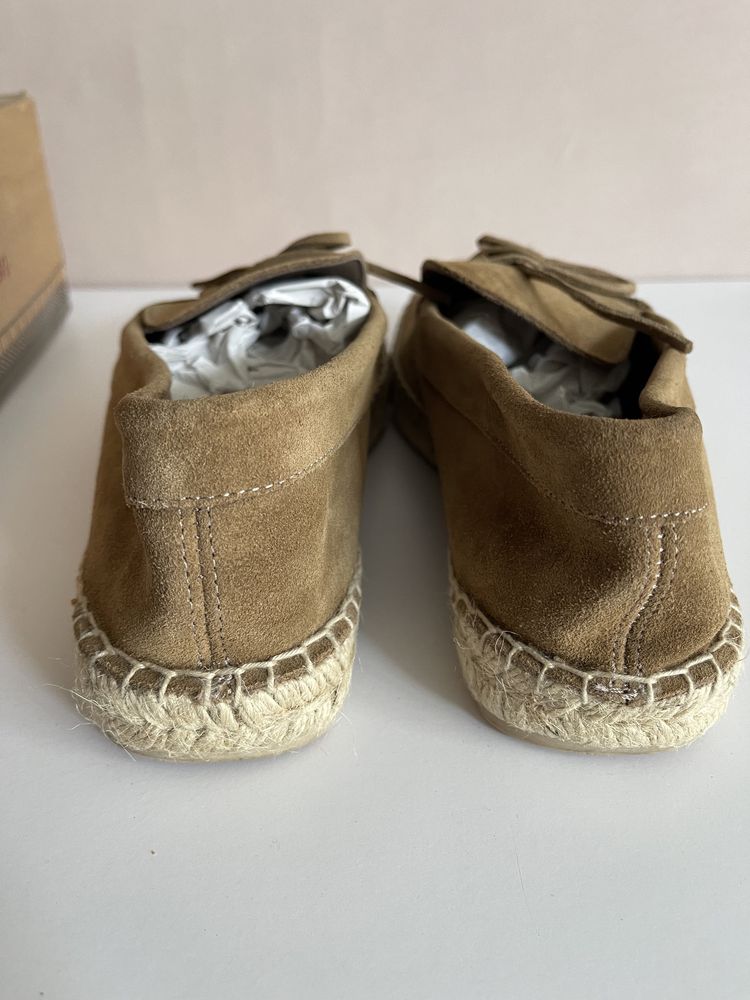 Espadryle buty żeglarskie  z zamszu i juty Massimo Dutti rozmiar 42