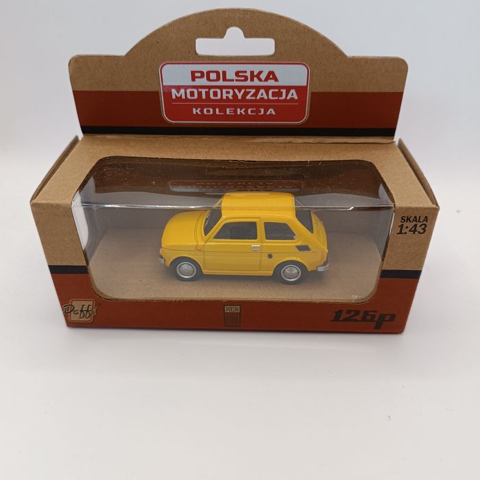 Kolekcja PRL Fiat 126P | Model samochodu w skali 1:43 (kolor żółty)