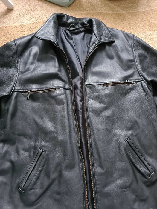Kurtka skórzana męska czarna