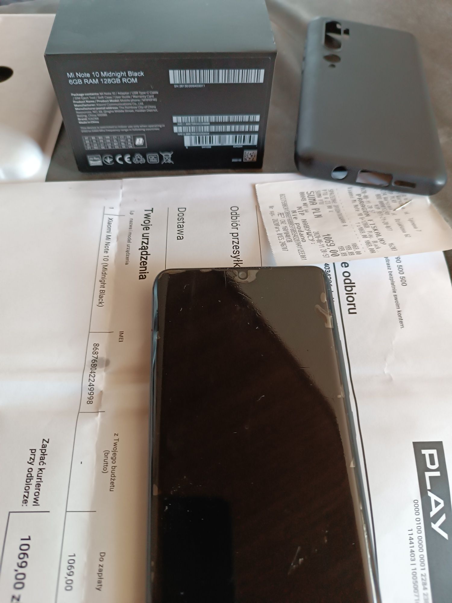 Smartfon telefon MI Note 10 6GB 128RAM