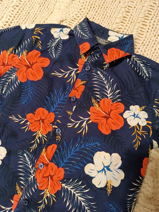 116 Primark koszula hawajska kwiaty orchidea liście