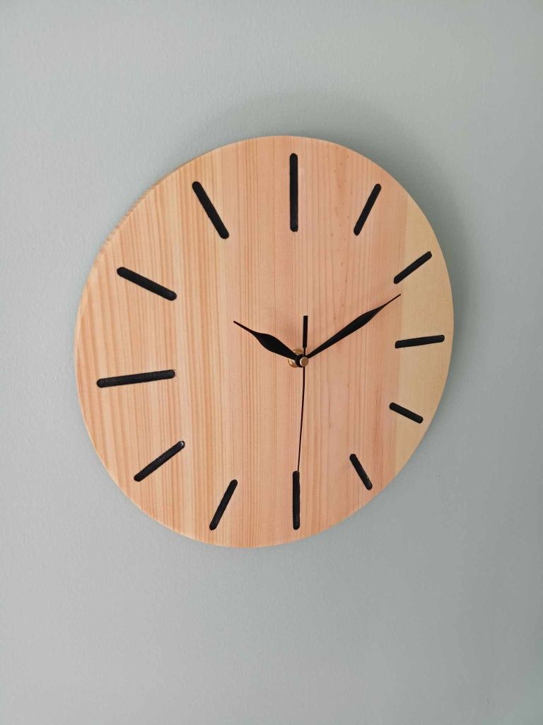 Nowy Drewniany Zegar Ścienny Wiszący Cichy Do Salonu Na Ścianę 30cm