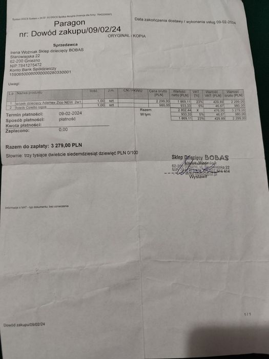 Wózek Adamex Zico NEW 2w1