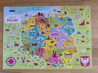 Puzzle Mapa Polski 100 elementów wiek 5+